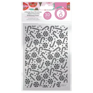 A Candy Cane Christmas Embossing Folder 3D / Folder de Bastones Navideños