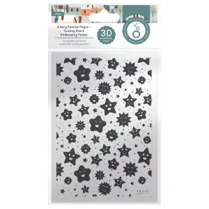 Cutesy Stars 3D  Embossing Folder / Folder de Grabado Estrellitas