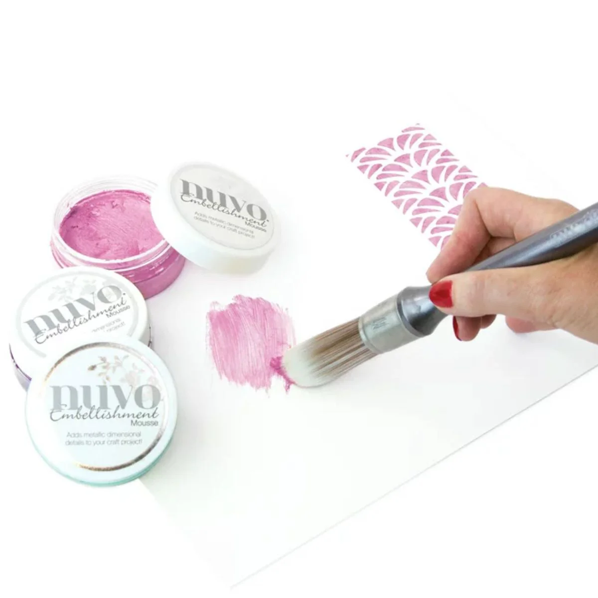 Embellishment Mousse English Heather / Mousse Texturizador Rosado Metálico - Imagen 3