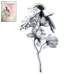 Sello de Hada sentada Sobre Lirios