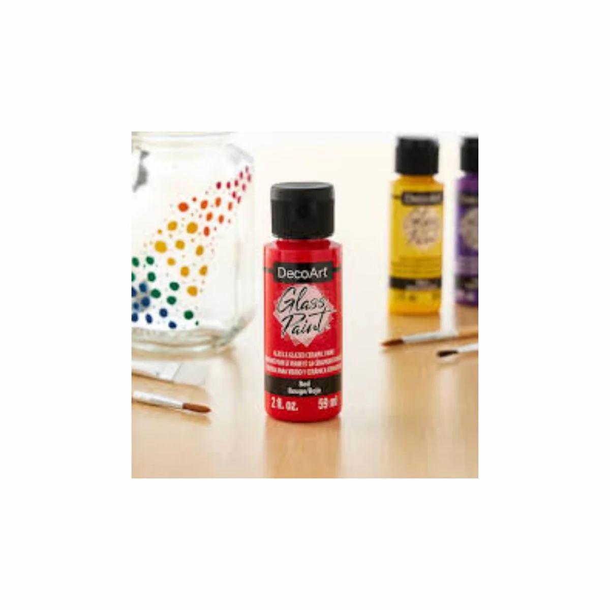 Glass Paint Red / Pintura Para Vidrio Roja - Imagen 2