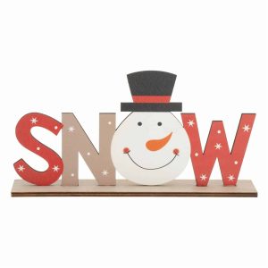 Decoración Para Mesa Navideña Muñeco De Nieve JOY 22X12X4 CM