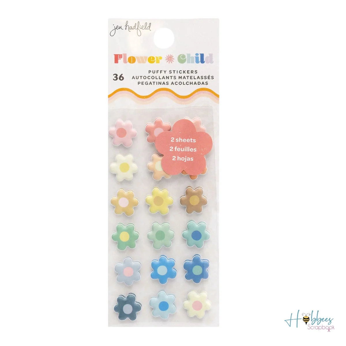 Flower Child Mini Puffy Stickers / Mini Pegatinas Acolchadas Niña de las Flores - Imagen 2