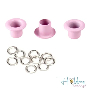 Ojillos Color Rosa y Arandelas 4 mm