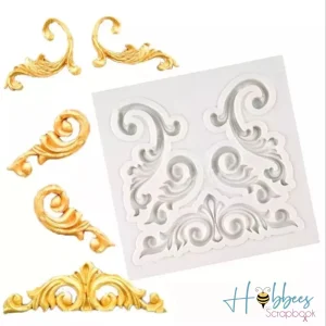 Molde De Silicón Aplicación Vintage Arabescos