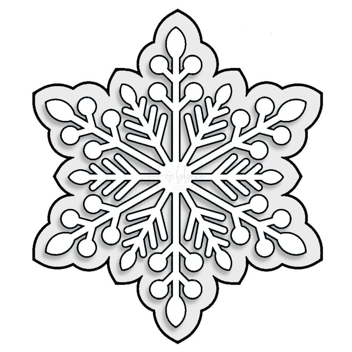 Suaje de Copo de Nieve con Sombra