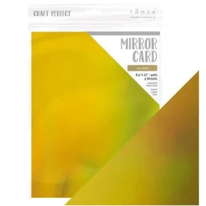 Iridescent Mirror Cardstock Inca Gold / 5 Hojas de Cartulina Espejo Oro Iridiscente