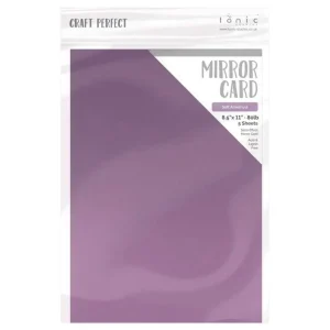 Satin Mirror Cardstock Soft Amethyst  / 5 Hojas de Cartulina Espejo Satinada Amatista