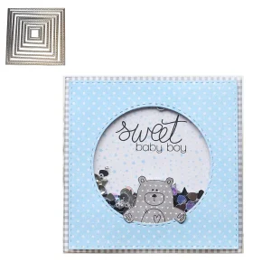 9 Suajes Cuadrados con Puntadas