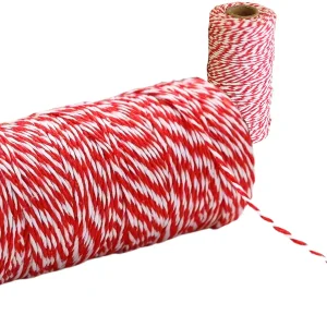 Hilo Twine Rojo con Blanco 100 metros.