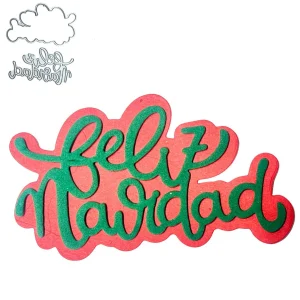 Suaje de Frase Feliz Navidad con Sombra