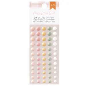 Hello Little Girl Enamel Dots / Pegatinas Puntos Esmaltadas Hola Pequeña