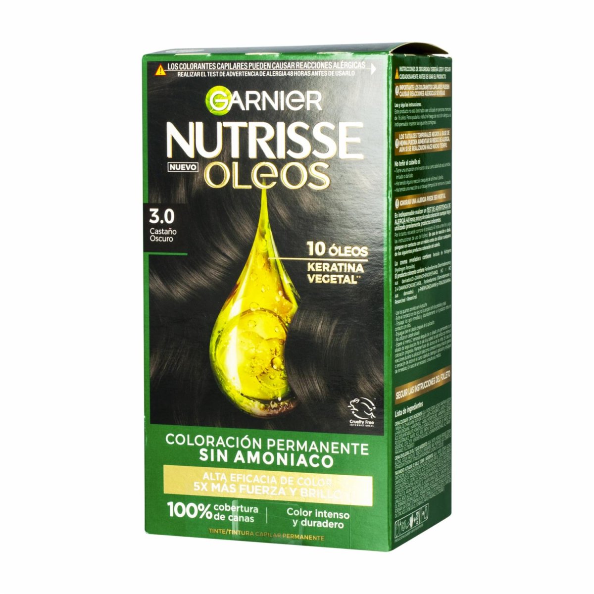 Tinte De Cabello Oleo Castaño Oscuro GARNIER NUTRISSE 3.0