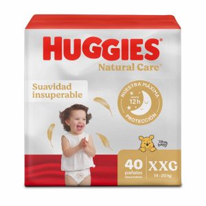 Pañales Desechables Natural Care Etapa 5/XXG Suavidad Insuperable HUGGIES X 40 Uds