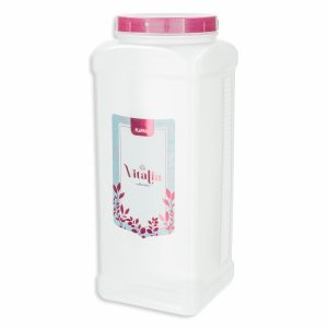 Pomo Dispensador Cuadrado N4 Con Tapa Burdeos Perlado Vitalia PLAPASA 3 Litros