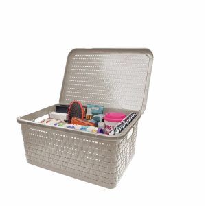 Canastilla Ratán Chic Con Bisagra Beige CASA PICA Unidad