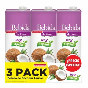 Bebida De Coco Sin Azúcar SUPERMAXI 3 X 946 ml