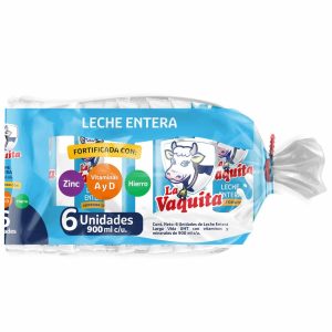 Leche Entera Fortificada LA VAQUITA 6 X 900 Ml
