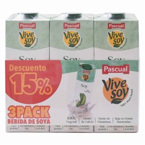 Bebida De Soya 100% Vegetal VIVE SOY 3 X 1 000 Ml