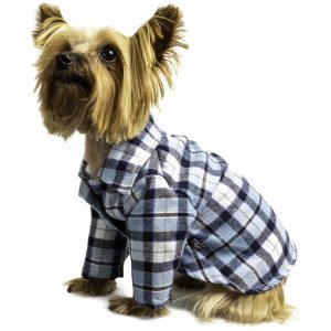 Camisa Para Mascota Leñadora Macho Azul NENUU Talla Extra Grande