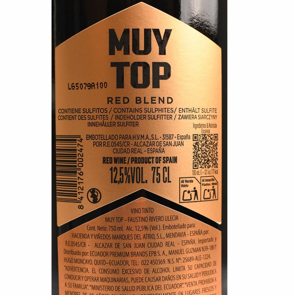 Vino Tinto Muy Top FAUSTINO RIVERO ULECIA 750 Ml - Imagen 5