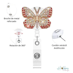 Porta Gafete de Mariposa 1