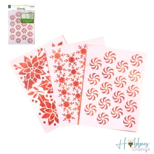 Evergreen & Holly Stencil Set / Set de 3 Plantillas Navideñas