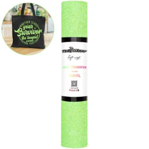 Neon Green Fancy Glitter Heat Transfer Vinyl / Vinil Termoadhesivo Diamantina Elegante Verde Neon