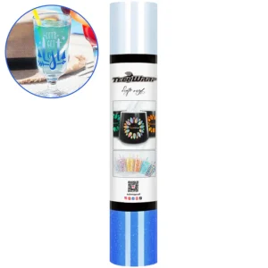 White to Blue Shimmer Cold Color Change /  Vinil Adhesivo Cambia de Color Frío Blanco a Azul