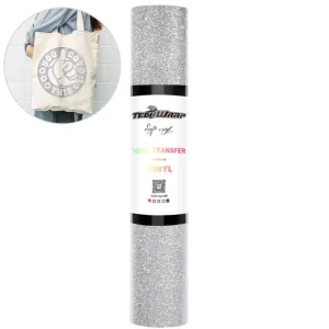 Glitter Heat Transfer Vinyl Silver / Vinil Diamantina Termoadhesivo Plata