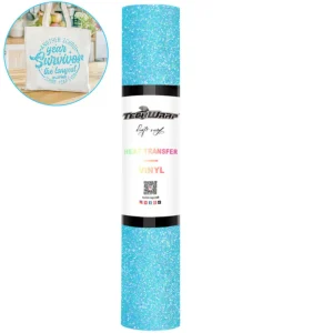 Elsa Blue Fancy Glitter Heat Transfer Vinyl / Vinil Termoadhesivo Diamantina Elegante Azul