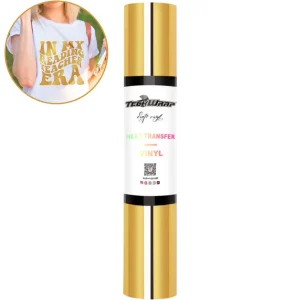 Metallic Chrome Heat Transfer Vinyl Gold / Vinil Metálico Termoadhesivo Dorado