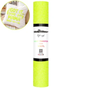 Neon Yellow Glitter Puff Heat Transfer Vinyl / Vinil Termoadhesivo Inflable Amarillo
