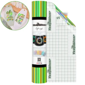 BF Holographic Rainbow Adhesive Vinyl Apple Green / Vinil Adhesivo Libre de Burbujas Arcoíris Holográfico Verde
