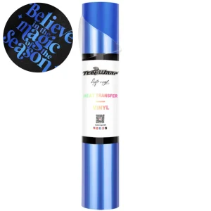 Mild Blue Metallic Pearlescent HTV / Vinil Termoadhesivo Perlado Metálico Azul Suave