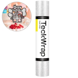 Silver Burst Glitter Adhesive Vinyl / Vinil Adhesivo con Diamantina Plata