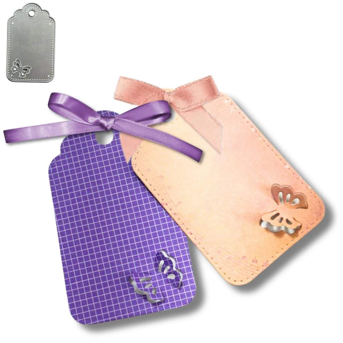 Suaje de Etiqueta Rectangular con Mariposa Pop-up