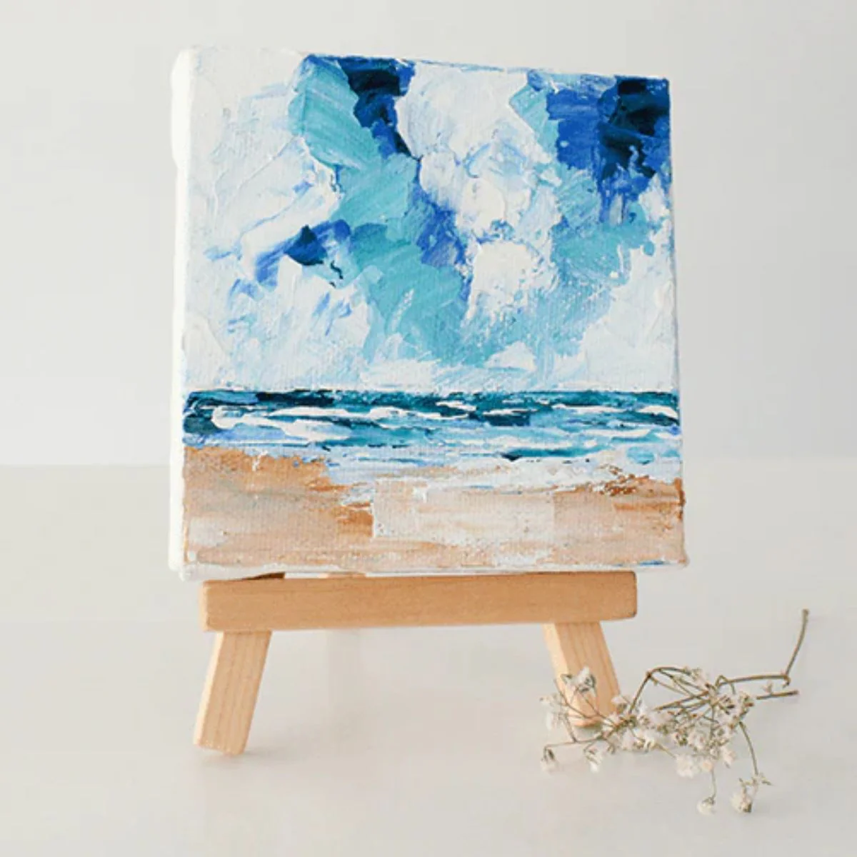 Wooden Mini Easel With Canvas 4.5" / 10 Mini Caballetes con Bastidor - Imagen 4