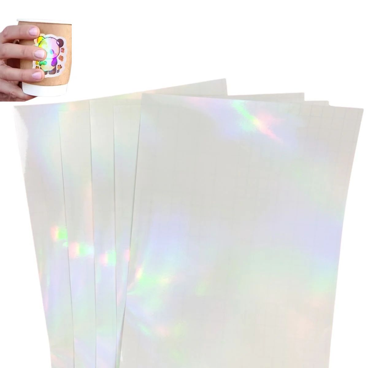 5 Hojas de Laminado en Frío Holográfico Liso