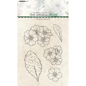 Primrose Elements Clear Acrylic Stamps / Sellos de Polímero Flores