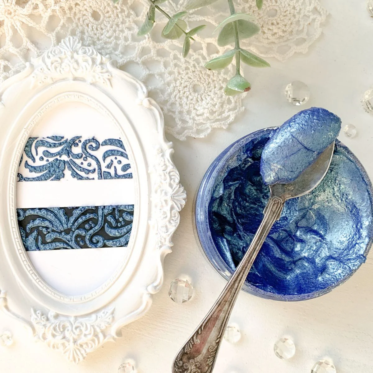Finnabair Art Extravagance Jewel Texture Paste / Pasta Texturizadora Blue Opals - Imagen 3