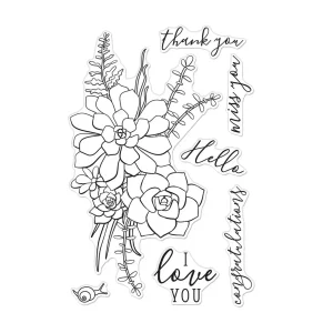 Succulent Bouquet Clear Stamps / Sellos Transparentes Ramo De Flores