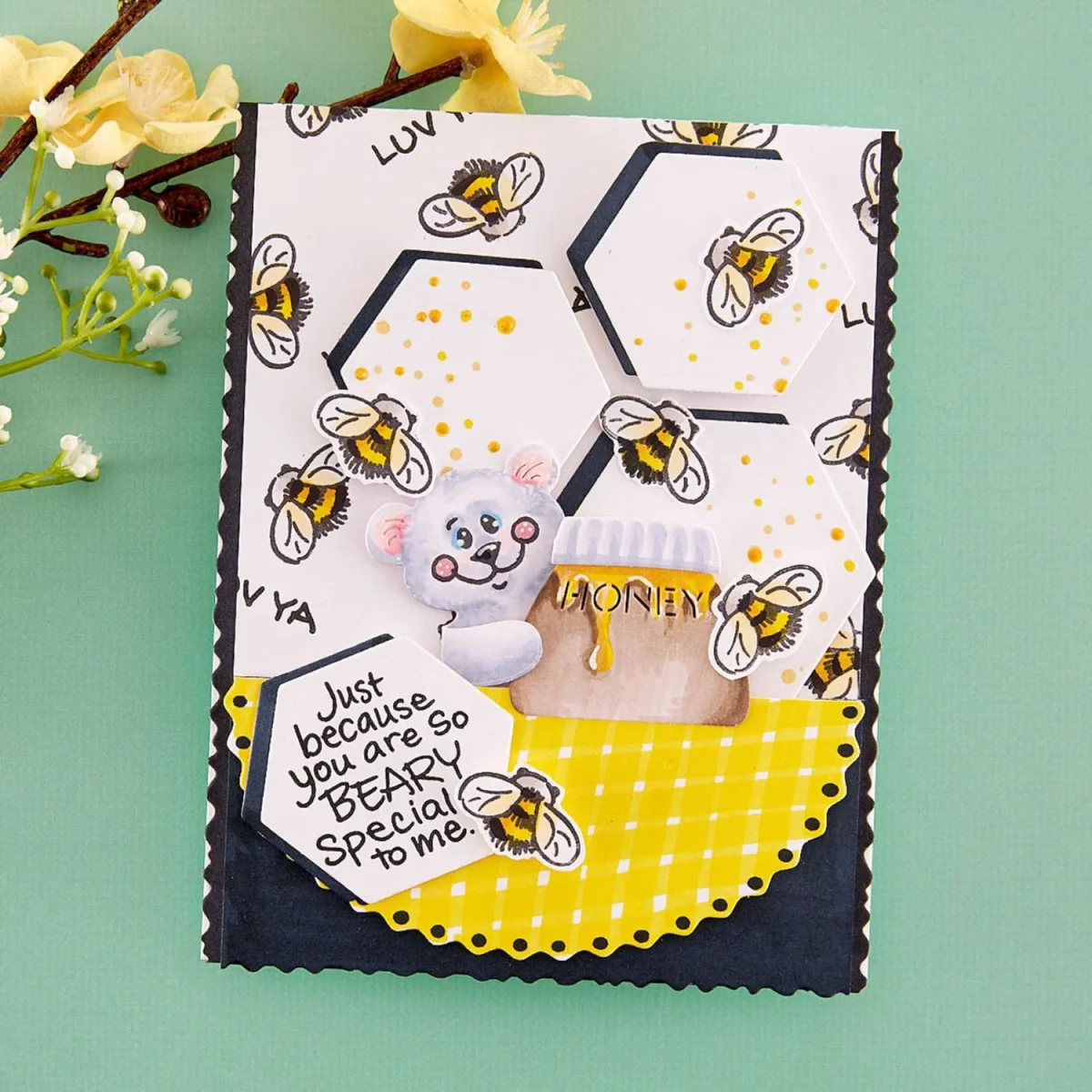 Bear Hugs Clear Stamp / Sellos Transparentes Caras Y Sentimientos De Oso - Imagen 3
