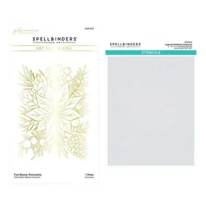 Full Bloom Poinsettia Hot Foil Plate & Stencil Bundle / Suaje Plantillas Nochebuena Corte