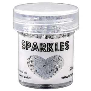 Sparkles Glitter Embossing Powder / Polvo Embossing Brillantina Cuadrados Plateados