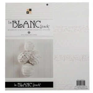 Le Blanc Single-Sided Cardstock Stack / Paquete Cartulina Impresa Blanca 12 x12"