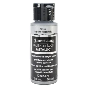 Americana Multi-Surface Metallic Acrylic Paint Silver / Pintura Multisuperficies Plata Metálico