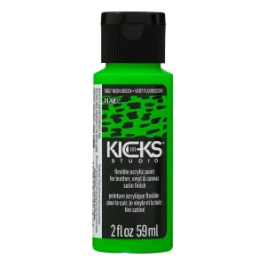 Kicks Studio Shoe Acrylic Paint Neon Green / Pintura Acrílica para Cuero, Vinil y Tela Verde Neon