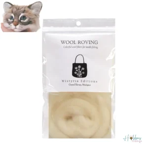 Wool Roving 14" Natural /  Lana Afieltrable Color Natural