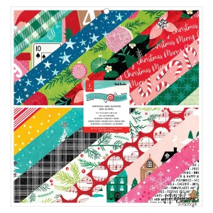 Peppermint Kisses Paper Pad 12in / Bloc de Papel Navideño Doble Cara